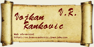 Vojkan Ranković vizit kartica